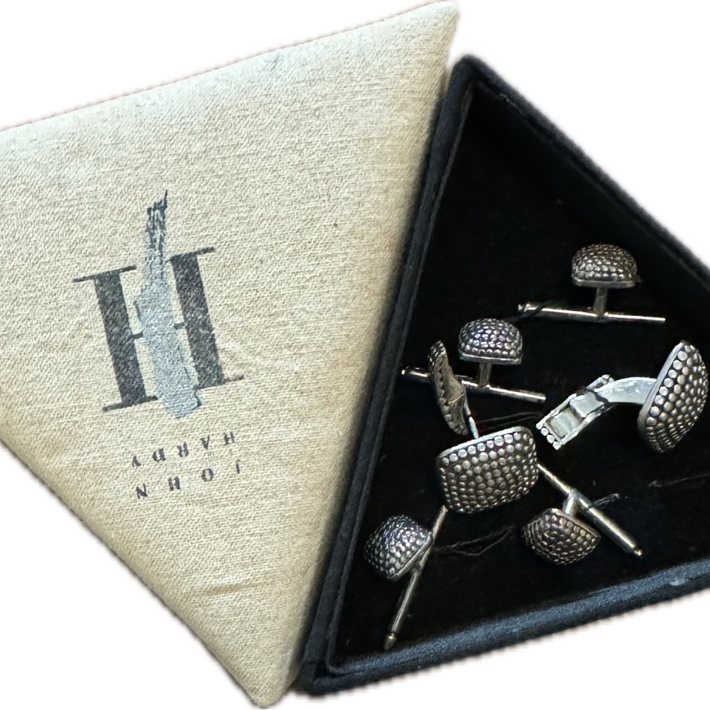 John Hardy Cufflinks and Matching Stud Set